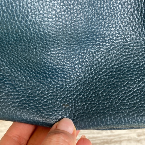 Dooney & Bourke EUC Pebbled Grain Largo Logo Lock Sac in Teal Classic - Picture 6 of 16